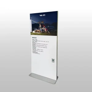 Eco Friendly Portable Foldable Detachable Vertical LED Lit Windproof Floor Standing Display Stand for Indoor Advertising