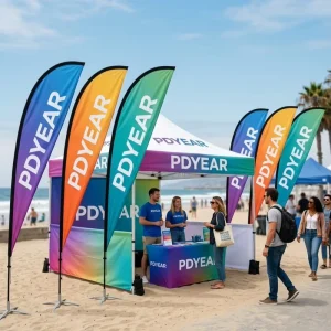 Eco Friendly Recycled Polyester Custom Flag Banner Advertising Solution Beach Block Flag for Opening Events and Sales