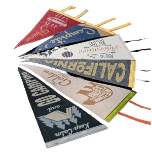 Eco Friendly Recycled Polyester Felt Pennant Banner Custom Logo Graphic Print Wall Hanging Flag for School Bar Party Decoration
