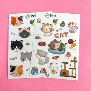 Eco Friendly Self Adhesive Cartoon Kiss Cut Sticker Sheet Custom Vinyl Holographic Sheet Sticker Printing