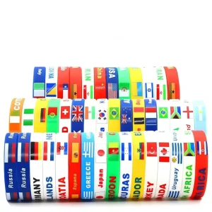 Eco Friendly Soccer Wristbands National And World Flag Designs For Match Days And Gatherings