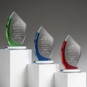 Eco Friendly UV Printed Light up Diamond Cut Blank Crystal Trophy with Engraving for Welcome Gifts