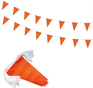 Eco Friendly Waterproof Custom Printing Safety Warning Pennant Flags Multi Color String Flag for Construction Road Safety
