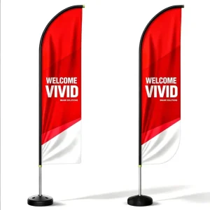 Eco Friendly Waterproof Fiberglass Beach Pennant Flag Banner Teardrop Design Cloth Outdoor Advertising Feather Logo