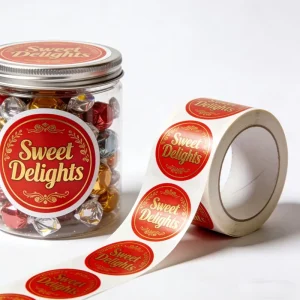 Eco Friendly Waterproof Self adhesive Food Label Sticker Roll with Custom Logo Printing