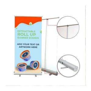 Eco Indoor Display Aluminum Alloy Roll up Banner Stand Portable Retractable Roll up Display