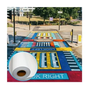 Eco Solvent Printed PVC Vinyl Floor Stickers Matte Self Adhesive Flame Retardant Permanent Roll Aluminium Foil Material Vinyl