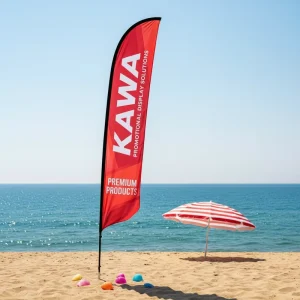 Eco friendly Fiberglass Pole Flag System Easy Assembly Swooper Beach Pennant Flags for Outdoor Marketing