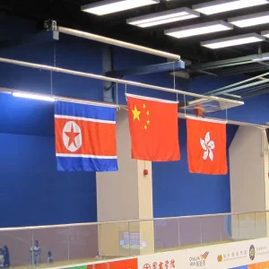 Electric Automatic Raise Stainless Steel Polish Horizontal Award Flagpole Automatic Flag Raising System Flag Pole for Grand Game