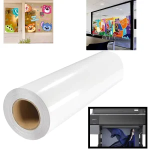 Electrostatic PVC Decorative Window Film Soft Glossy Roll Film for Glass for Weak Solvent Ink Inkjet Printing Stickers Crafts