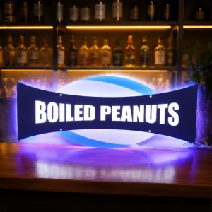 Elegant Custom Backlit Acrylic Sign Round Shape with 3D Illumination for Small Business Logo at Nail Salon and Office