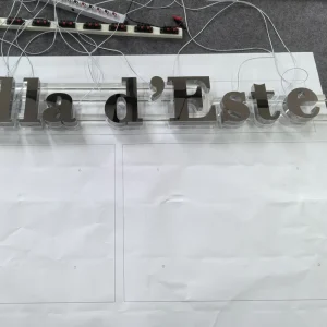 Elegant Storefront Signage Custom Mirror Polished Stainless Steel Backlit Letters