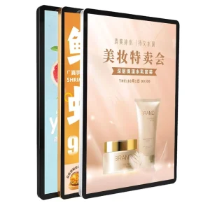 Elevator Advertising Billboard with Tempered Glass Panel and PVC Backboard for Building Elevator Ad Frame