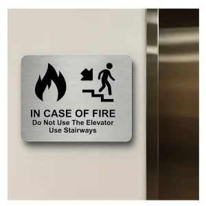 Elevator Safety Notice Sign in Case of Fire Use Stairs Do Not Use Elevator