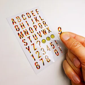 Embossed Alphabets Symbol Number DIY Car Mailbox Cute Gold Adhesive PVC Waterproof UV Transfer Customizable Stamp Letter