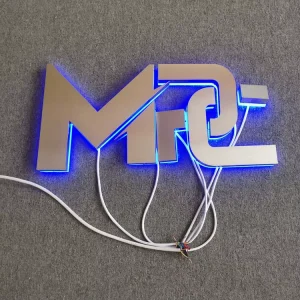Embossing Custom Sign Outdoor Logo Signage Stainless Steel Acrylic Sign 3d Backlit Light Sign Led Letters