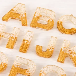 English Letter Alphabet Letter Semi-finished Accessories Epoxy Resin Keychain Backpack Charms DIY Craft Decorations