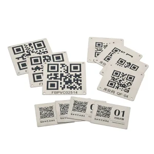 Etching Metal Sign Name Plates Custom QR Code Stainless Steel Tag Signs Durable Wear resistant Nameplates with Logo Printing