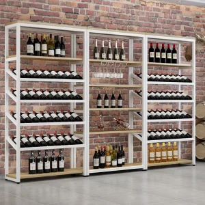 European Style Wine Cellar Stainless Steel Cabinet Rack Wine Display Rack