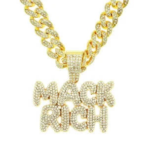 European and American Splicing Full Diamond Letter Pendant Cuban Chain Hip Hop Necklace Jewelry Gift