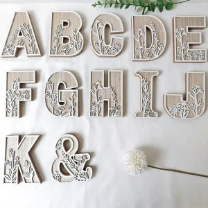 European and American Wooden Letter Carving Decorative Items Home Party and Gathering Wall Decorations and Hanging Pieces