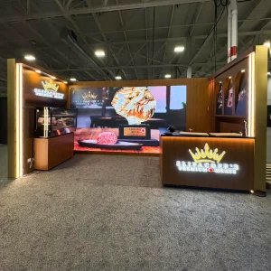 Exhibition Booth Reusable Modular Wooden Booth MDF 10x20ft Food Custom Trade Show Booth