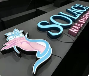 Exposed LED Channel Letter Bulb Sign Energy Efficient LED Letters Custom 3D Illuminated Channel Sign for Business