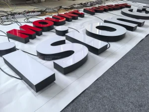 Exquisite Craftsmanship Red & White Acrylic Letters Custom LED Illuminated Indoor Brand Wall Sign for High End Shops