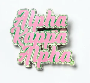 Extra Large AKA Lapel Pin AKA Sorority Greek Letter Green Pink Hard Enamel Design Custom 2 Posts Rubber Clutch