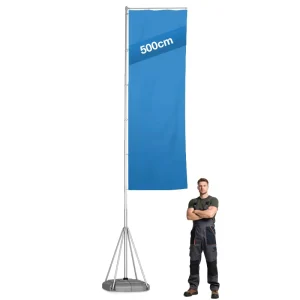 Extra Tall 17ft Flag Pole with Water Tank Base for Sports Events Parades and Retail Displays