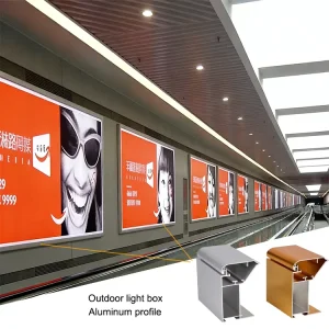 Extruded Aluminium Width 2mm Fabric Textile Flip-top Light Box Advertising Metals Alloys Non-ferrous Meta Aluminum Profiles