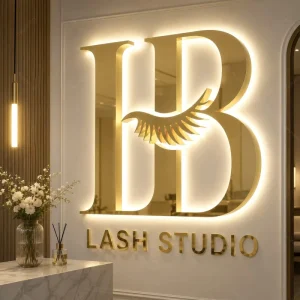 Eyebrow Salon 3D Backlit Sign Channel Letter RGB Remote Control Dimmable LED Letter Light For Brow Studio Reception Wall Decor