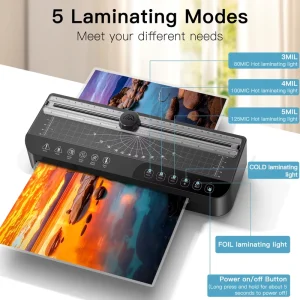 FNL008 A4 Size Multiple Functions Hot Stamping Plastic Film Laminating Machines with Paper Cutter