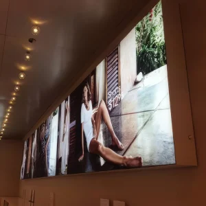 FRONTLIT BACKLIT Exhibit 15×10 ft Lightbox L Shape Exhibit Modular Double Sided Lightbox Display Backlit Fabric SEG Light Box