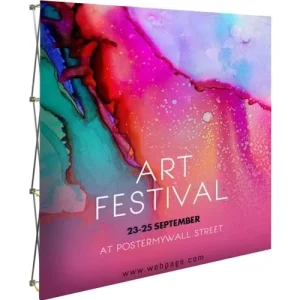 Fabric Tension Backdrop Custom Printing Lightweight Wind Resistant Aluminum Frame Easy Assembly Portable Foldable Banner
