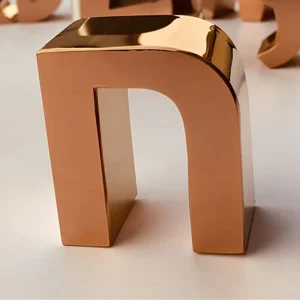 Fabricated 304 Stainless Steel Metal Letters Logo Making Gold 3D Business Mirror Polish Metal Alphabet Letter Signage