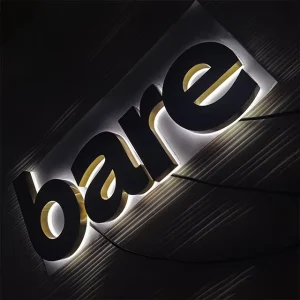 Facade Light Box Sign Illuminated Letters Stainless Steel Acrylic Resin Mini Letters LED Crystal Backlit Advertising Use Letter