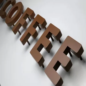 Facade Sign Stainless Steel Backlit Resin LED Acrylic Mini Letters Borderless Advertising Board Indoor Use Typography 3045 cm