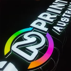 Face Back Light Letter Custom Acrylic Backlit Mounted Wall Light Up Letters Outdoor Acrylic Channel 3D LED Sign For Business