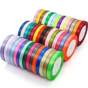 Faced Custom Printed Pure Color Polyester Satin Ribbon