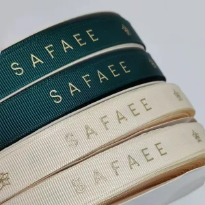 Factory 100% Polyester Satin Gift Ribbon with Customizable Printing Logo 1 Inch Width MOQ 3000 Yards