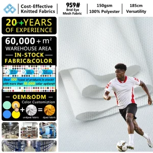 Factory 150gsm Pinhole Bird Eye Mesh Sublimation Print Fabric 100% Polyester Breathable Quick Dry For Sport Wear Football Jersey