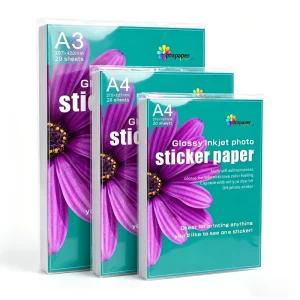 Factory A3 A4 Glossy Inkjet Photo Sticker Paper Self Adhesive for DIY Labels & Custom Stickers