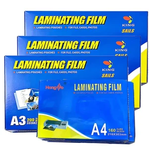 Factory A4 A3 125micron Thermal Laminating Film Crystal Clear No Bubble for Photo Document Hot Lamination