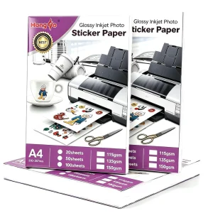 Factory A4 Glossy Inkjet Sticker Paper 135gsm Self Adhesive for DIY Labels & Stickers