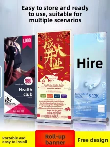 Factory Advertising Roll Up Banner Stand Affordable Retractable Display for Promotion 85×200 Customizable