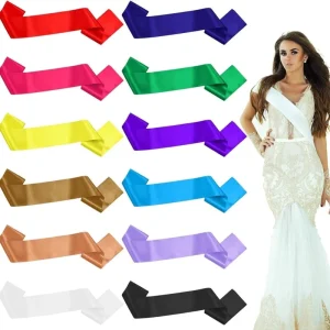Factory Blank Etiquette Shoulder Strap Birthday Party Strap Single Layer Satin Cloth Party Shoulder Strap Sash