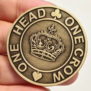 Factory Commemorative Antique Gold Coin Crown Design Souvenir Gold Coin Engraved Personalized Metal Challenge Coin