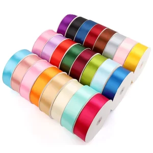 Factory Custom 3D Puff Foil Gold Printed Satin Ribbon With Logo Satin Branded Ribbon
