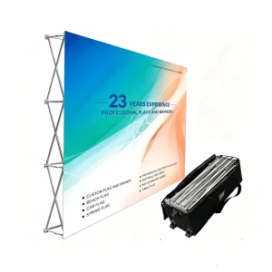 Factory Custom Aluminum Frame Pop Up Display Wall With Recyclable High Resolution Fabric For Trade Show And Exhibition By FLAG
